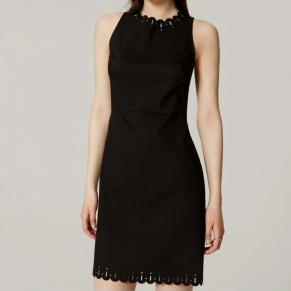 Scalloped little black dress